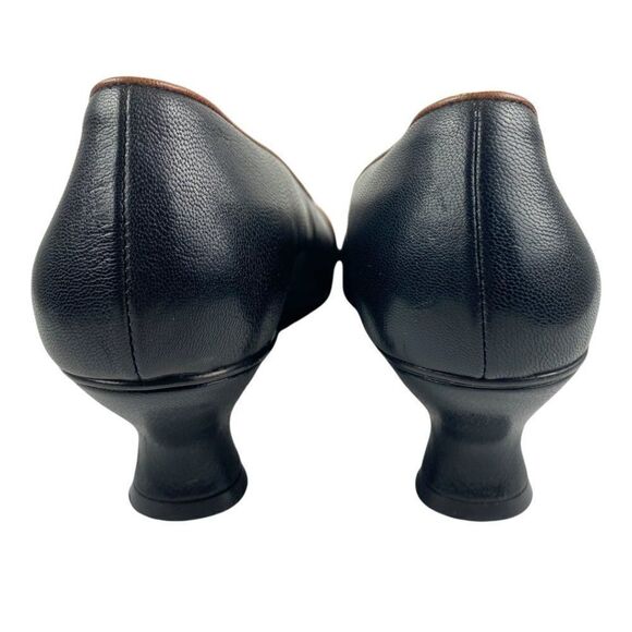 Gentle Souls Women's Black Leather Pumps Heels with Brown Piping EU 38 - Picture 5 of 11